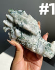 Moss Agate Dragon Head