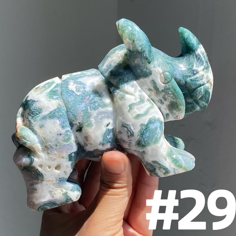 Moss Agate Rhinocero