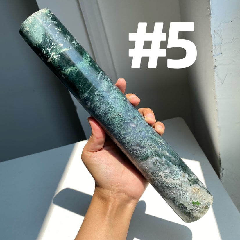 Moss Agate Big Cylinder (imperfect)