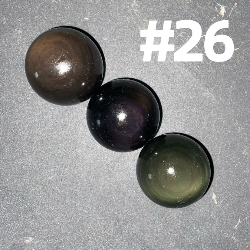 Rainbow Obsidian Sphere Bundle