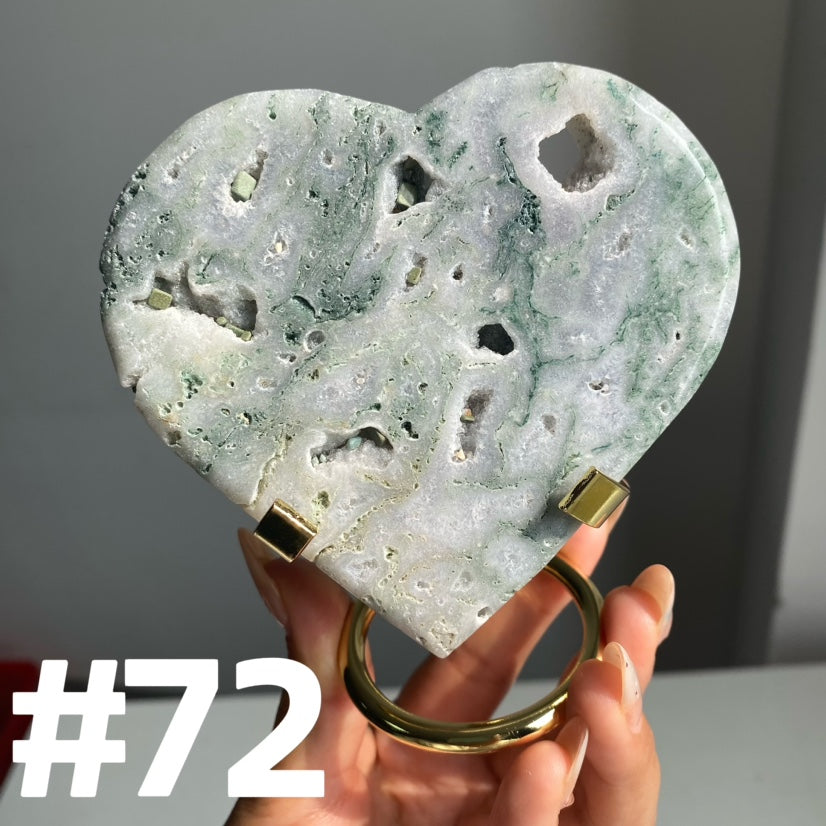 Moss Agate Moons & Hearts