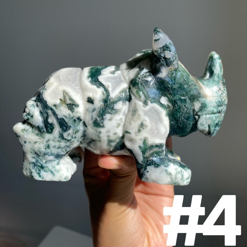 Moss Agate Rhinocero