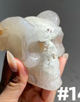 Flower Agate Horn Skull