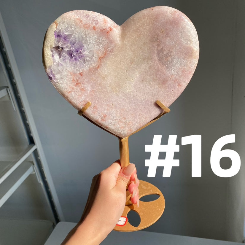 Pink Amethyst Moon & Heart