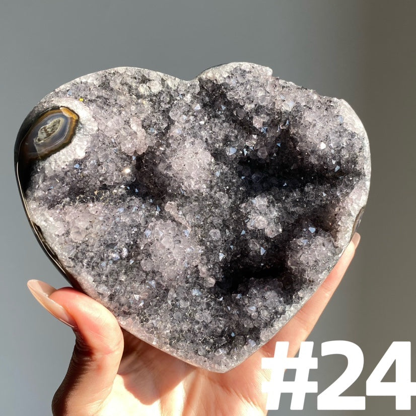 Amethyst Cluster Heart