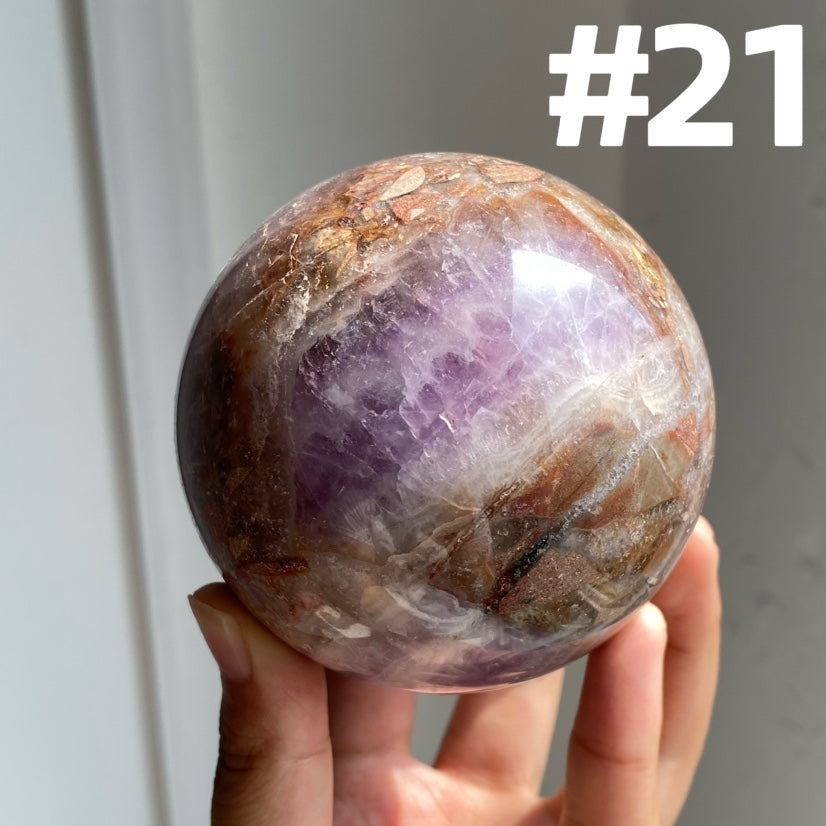 Amethyst x Crazy Lace Agate Sphere