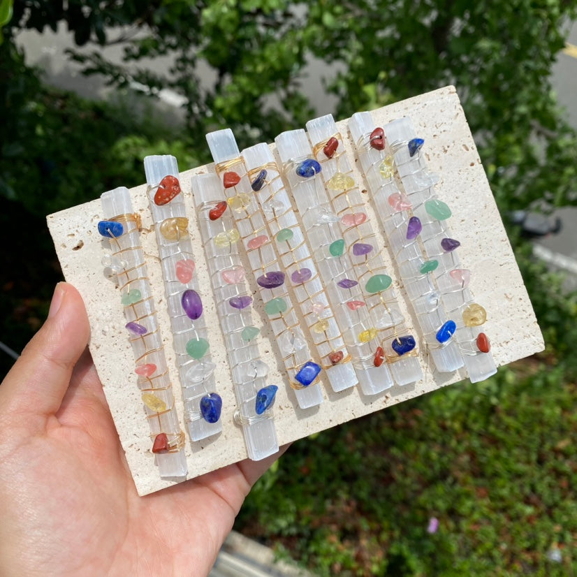 7 Chakra Selenite Bar