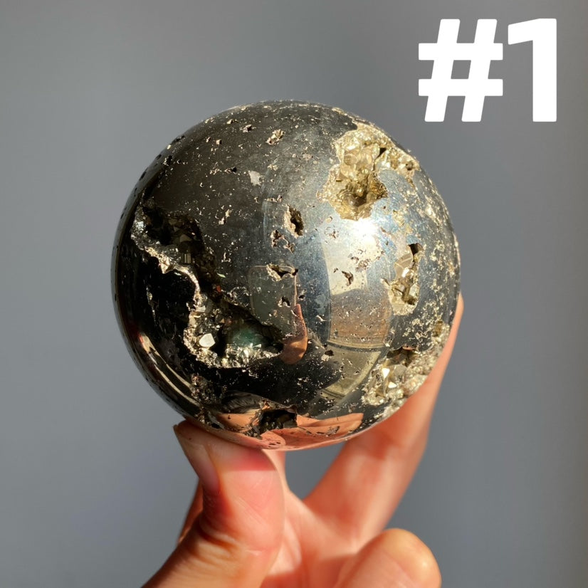 Pyrite Druzy Sphere