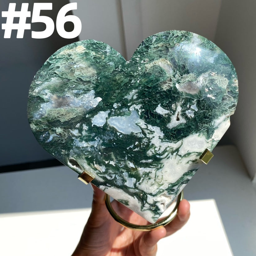 Moss Agate Moons & Hearts