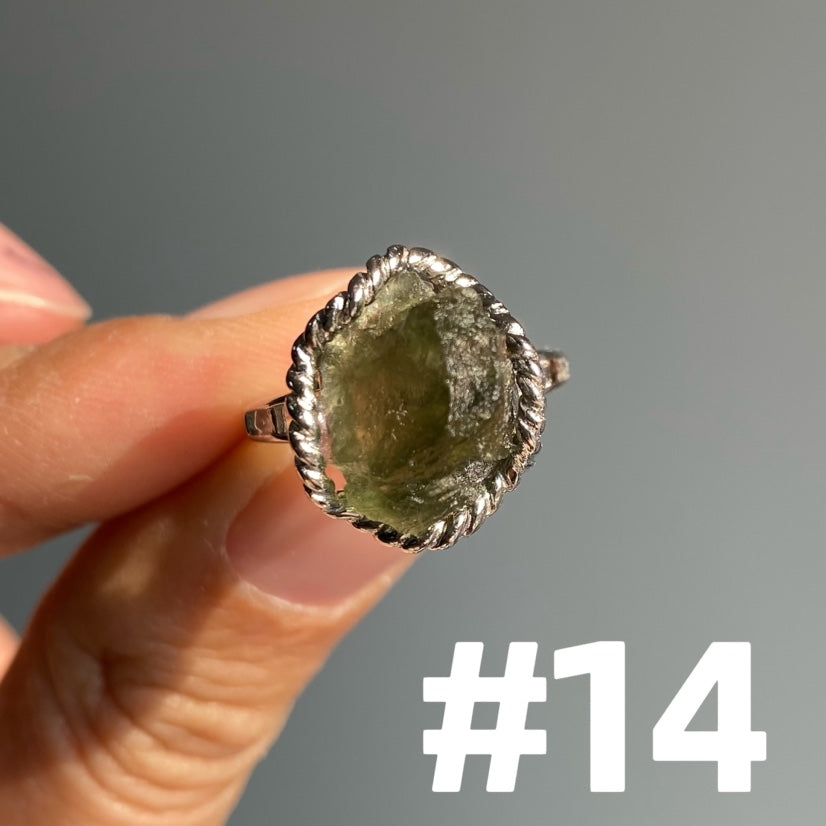 Genuine Moldavite Rings