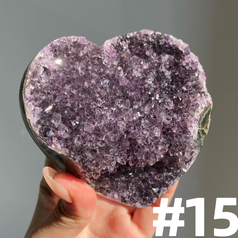Amethyst Cluster Heart