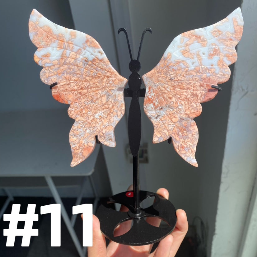 Pink Agate Butterfly Wings