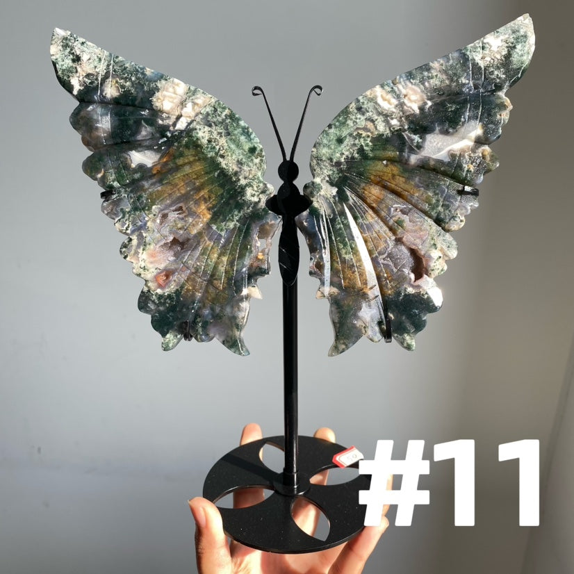 Moss Agate Big Butterfly Wings