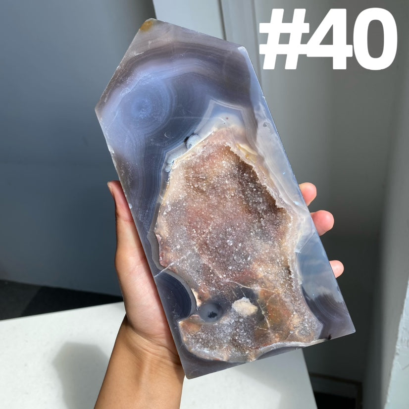 Druzy Agate Tower (imperfect)