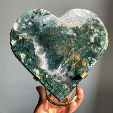 Moss Agate Heart Slab