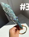 Moss Agate Wand on stand