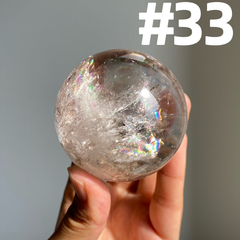 Rainbow Clear Quartz Sphere