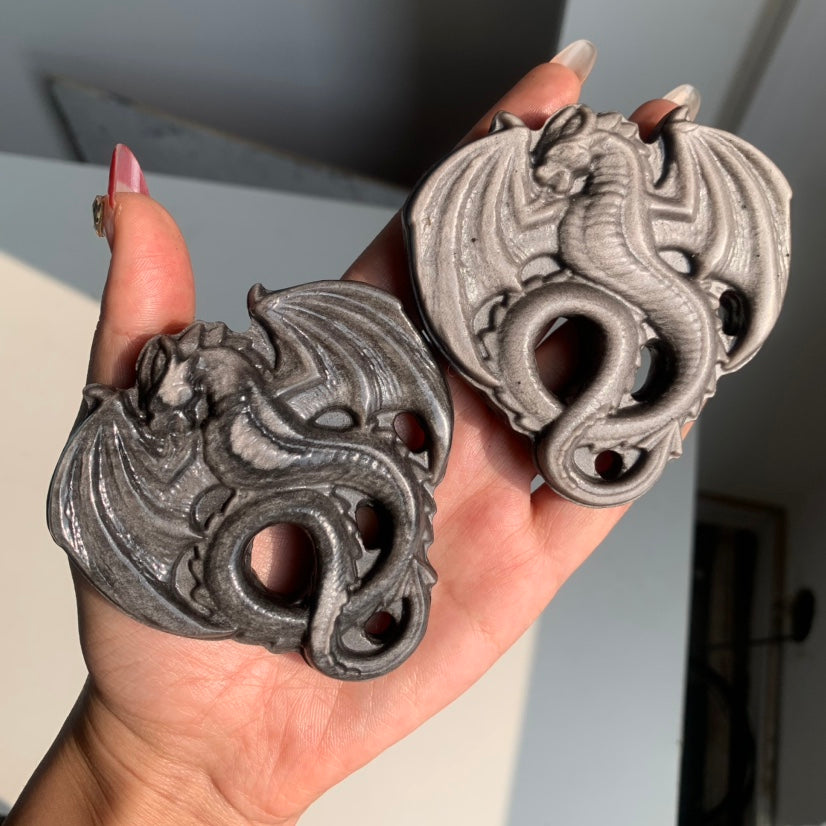Silver/Gold Sheen Obsidian Dragon