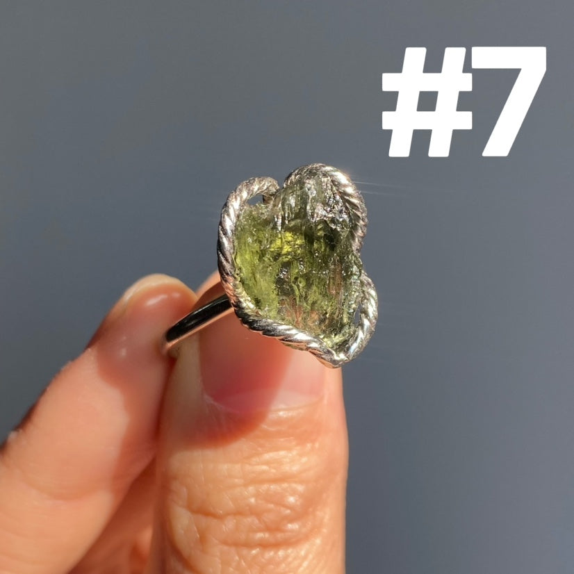 Genuine Moldavite Rings