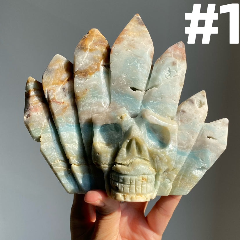 Sky Blue Quartz Skull