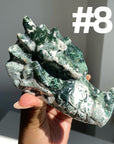 Moss Agate Dragon Head