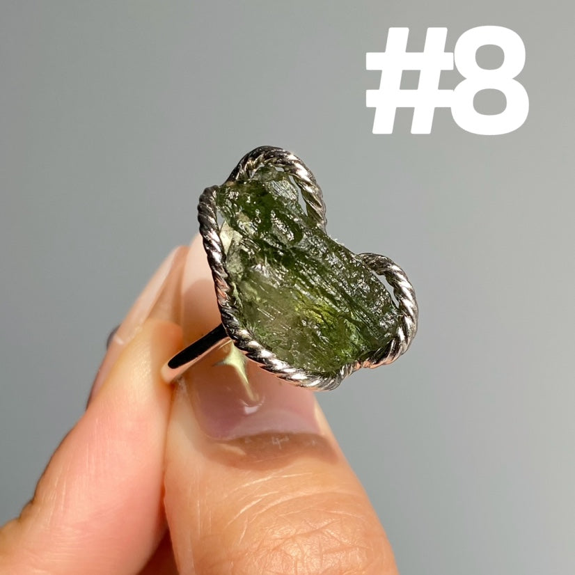 Genuine Moldavite Rings