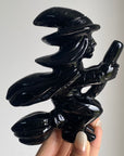 Large Black Obsidian Witch