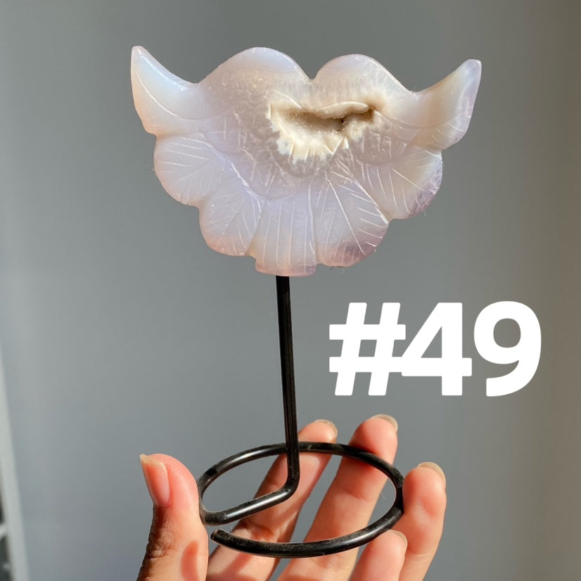 Druzy Agate Heart Wings