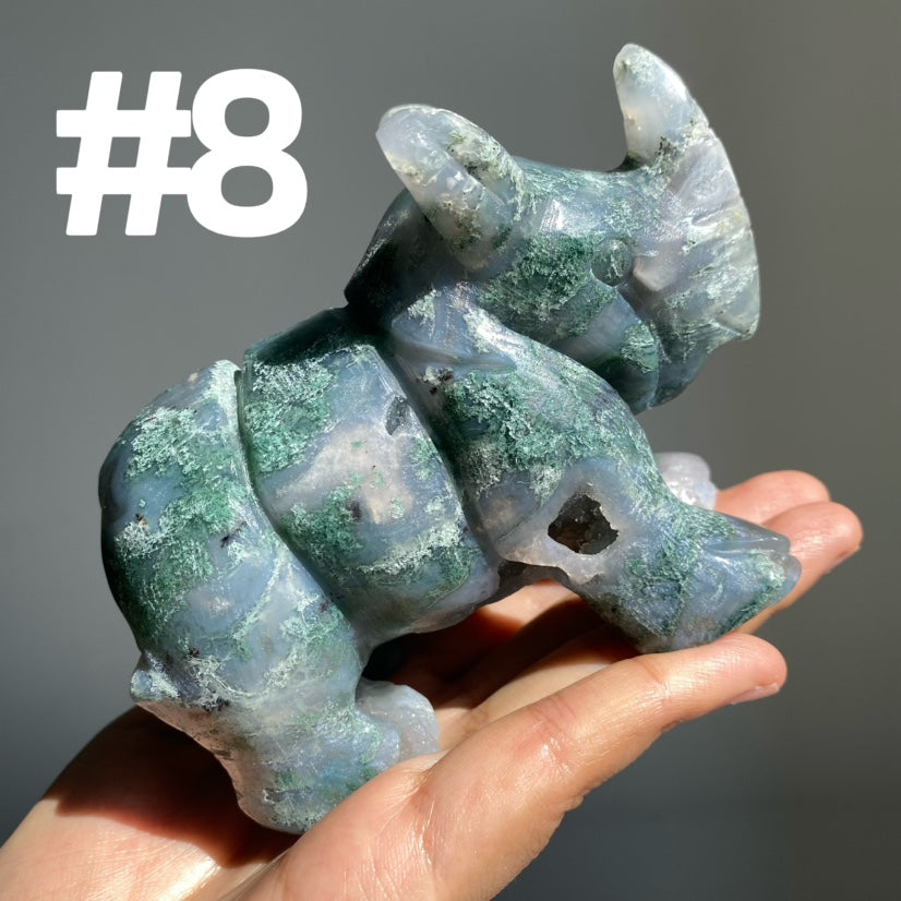 Moss Agate Rhinocero