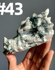 Moss Agate Dragon Head