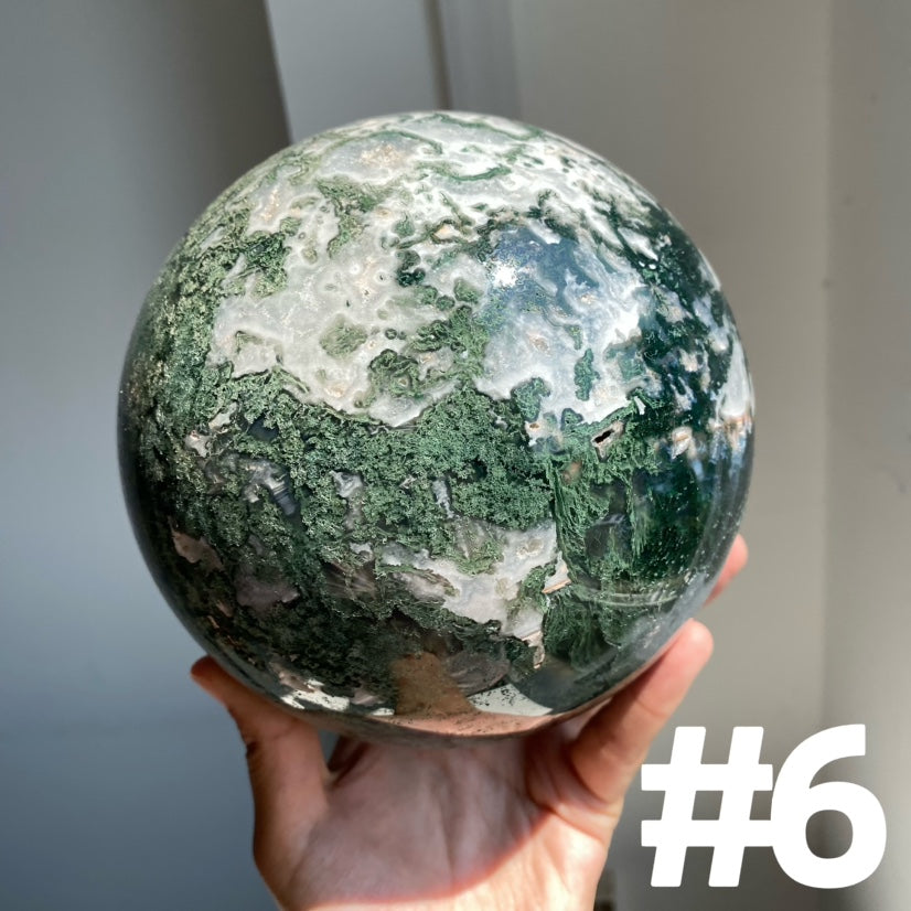 Massive Moss Agate Sphere