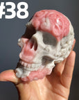 Pink Opal Flower Skull