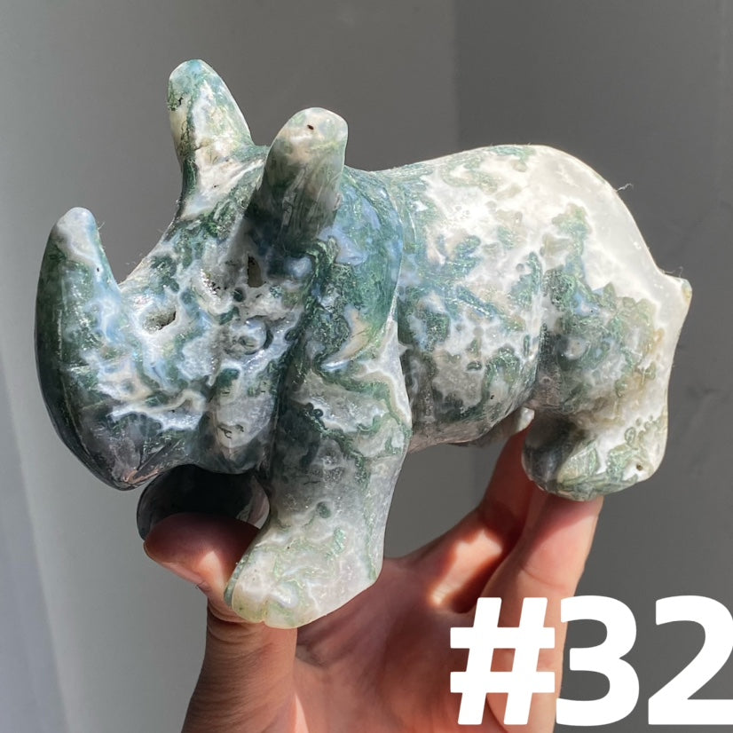 Moss Agate Rhinocero