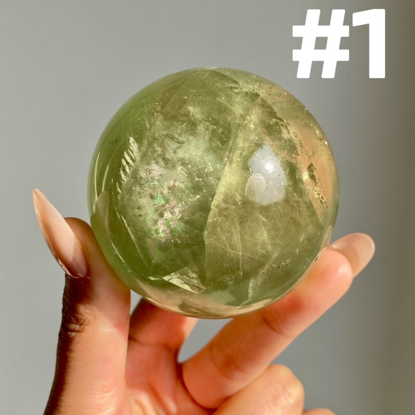 Apple Green Fluorite Sphere
