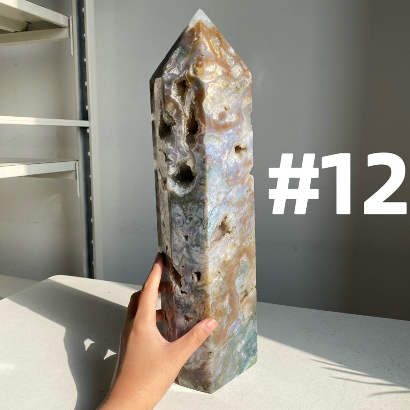 Big Moss Agate Tower