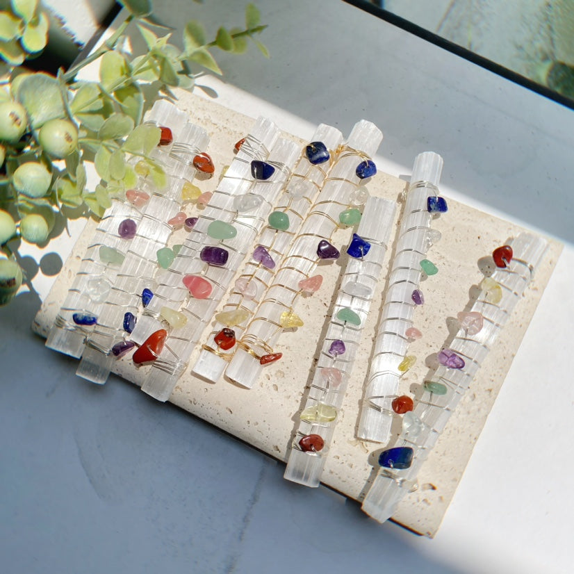 7 Chakra Selenite Bar