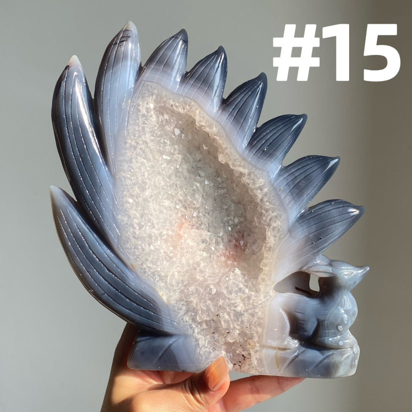 Druzy Agate 9 Tailed Fox