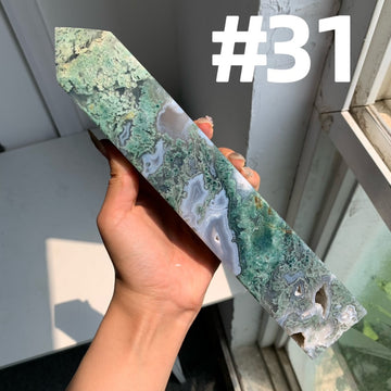 Big Moss Agate Tower (imperfect)