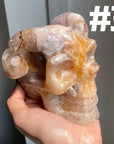 Flower Agate Horn Skull