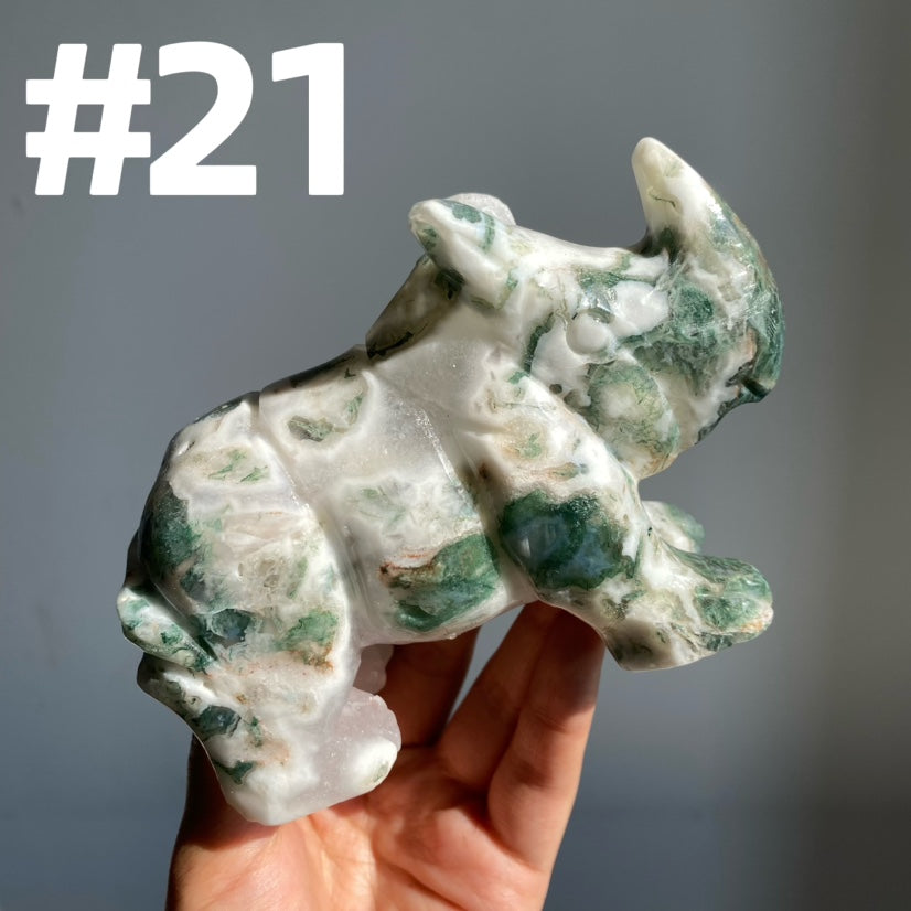 Moss Agate Rhinocero