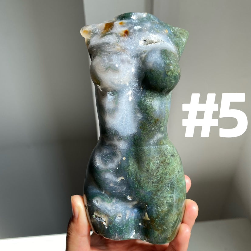 Large Moss Agate Lady Body