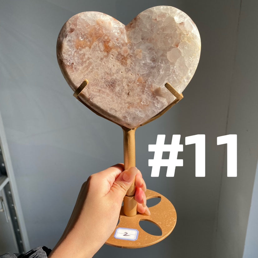 Pink Amethyst Moon & Heart