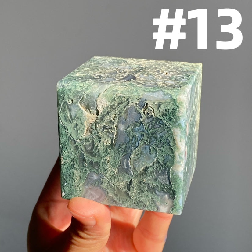 Moss Agate Cube