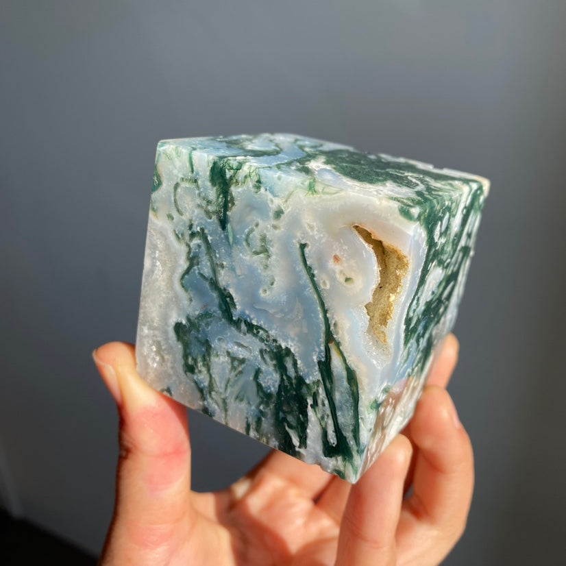 Moss Agate Cubes