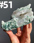 Moss Agate Dragon Head