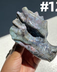 Moss Agate Dragon Head