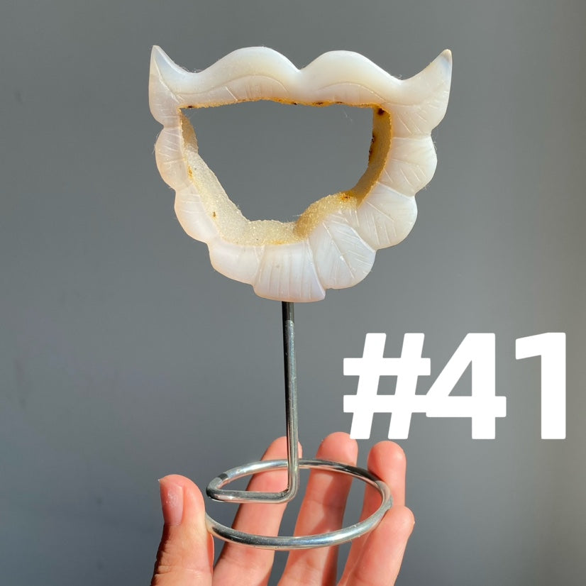 Druzy Agate Heart Wings