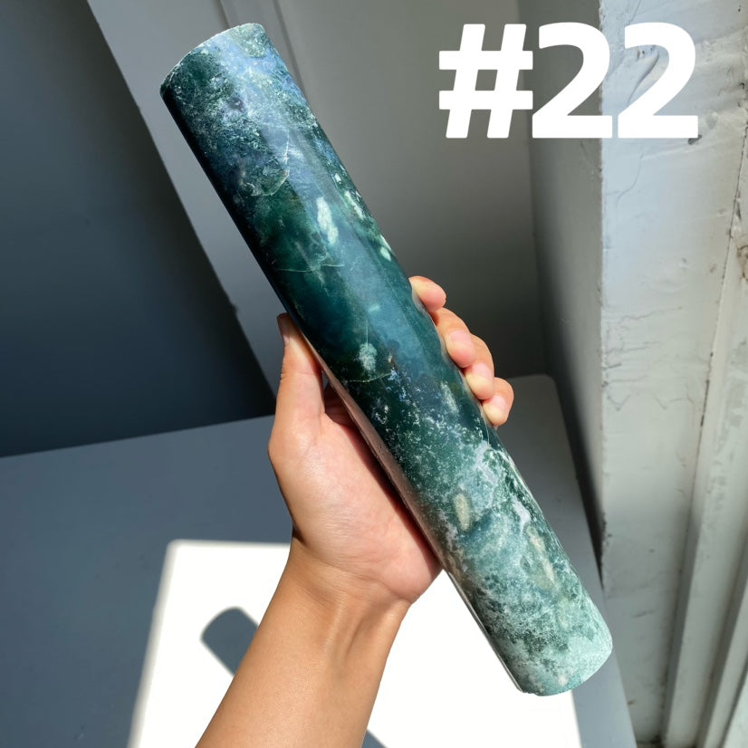 Moss Agate Big Cylinder (imperfect)