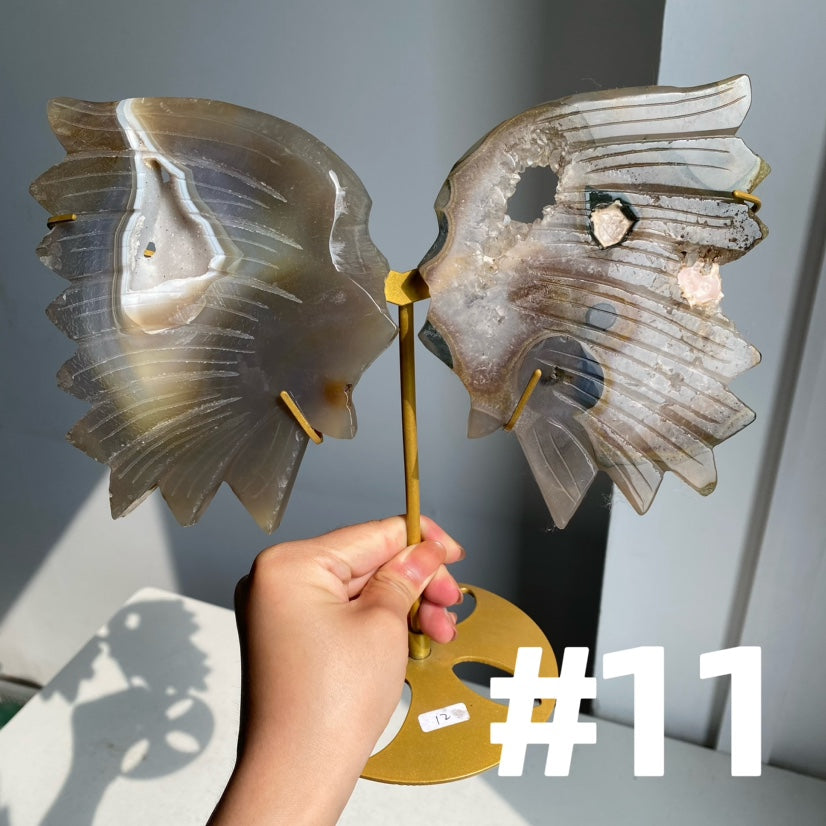 Druzy Agate Butterfly Wings