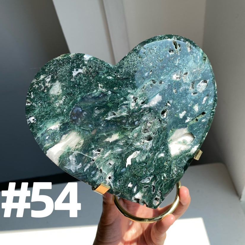 Moss Agate Moons & Hearts